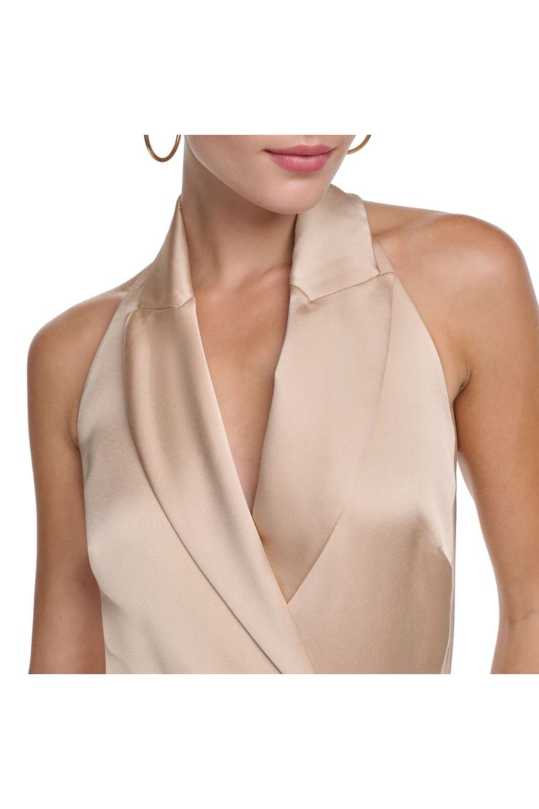 Halter Tuxedo High-low Gown, Alternate, color, Bronze