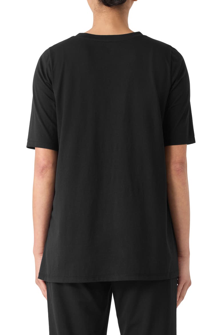 Crewneck Organic Cotton T-Shirt, Alternate, color, BLACK