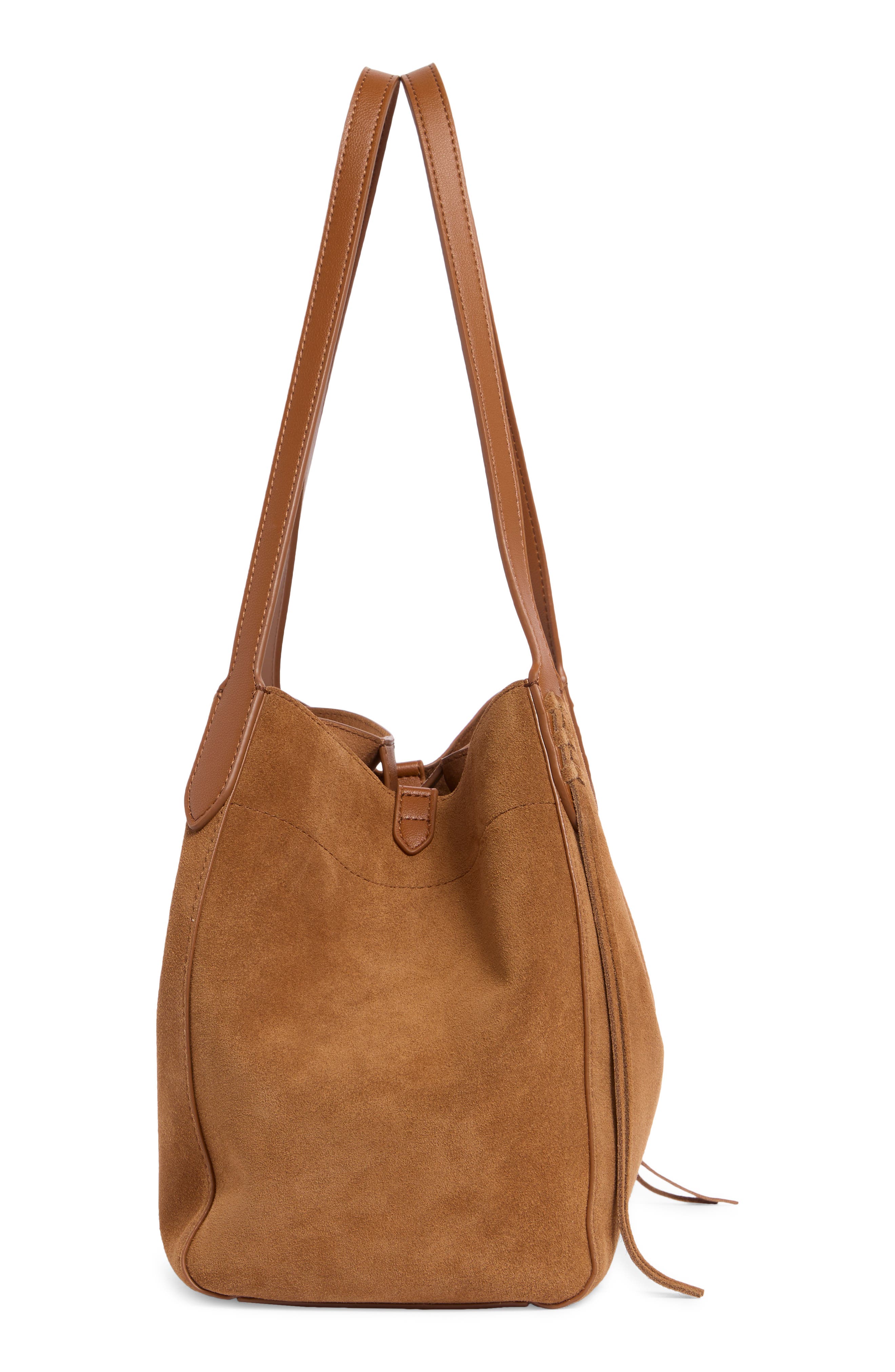 Sam Edelman Hellen Suede Tote Bag, Alternate, color, Caramel