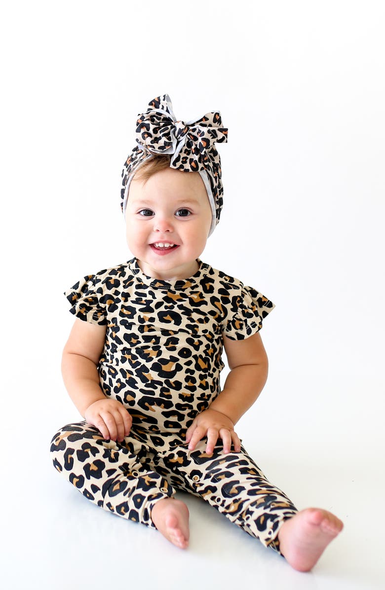 Posh Peanut Lana Leopard Romper, Alternate, color,
