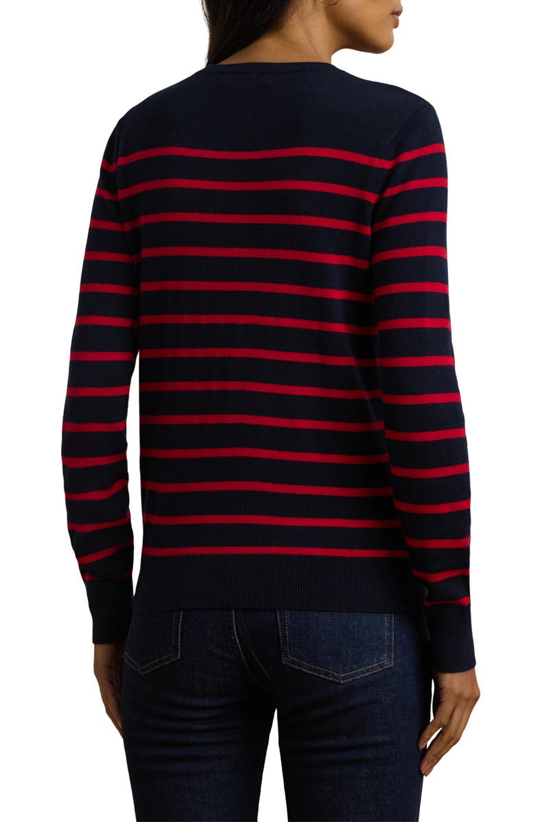 Lauren Ralph Lauren Stripe Cotton & Modal Crewneck Sweater, Alternate, color, 