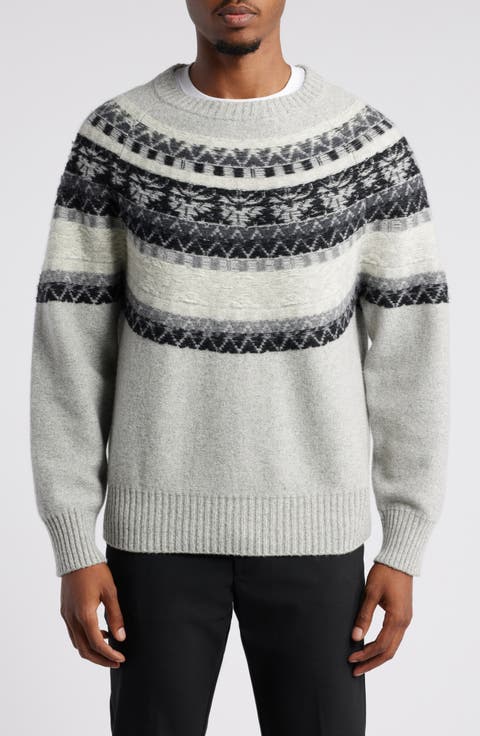 Manolo Fair Isle Wool Crewneck Sweater