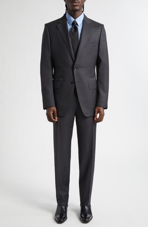 O'Connor Shadow Windowpane Check Wool Suit