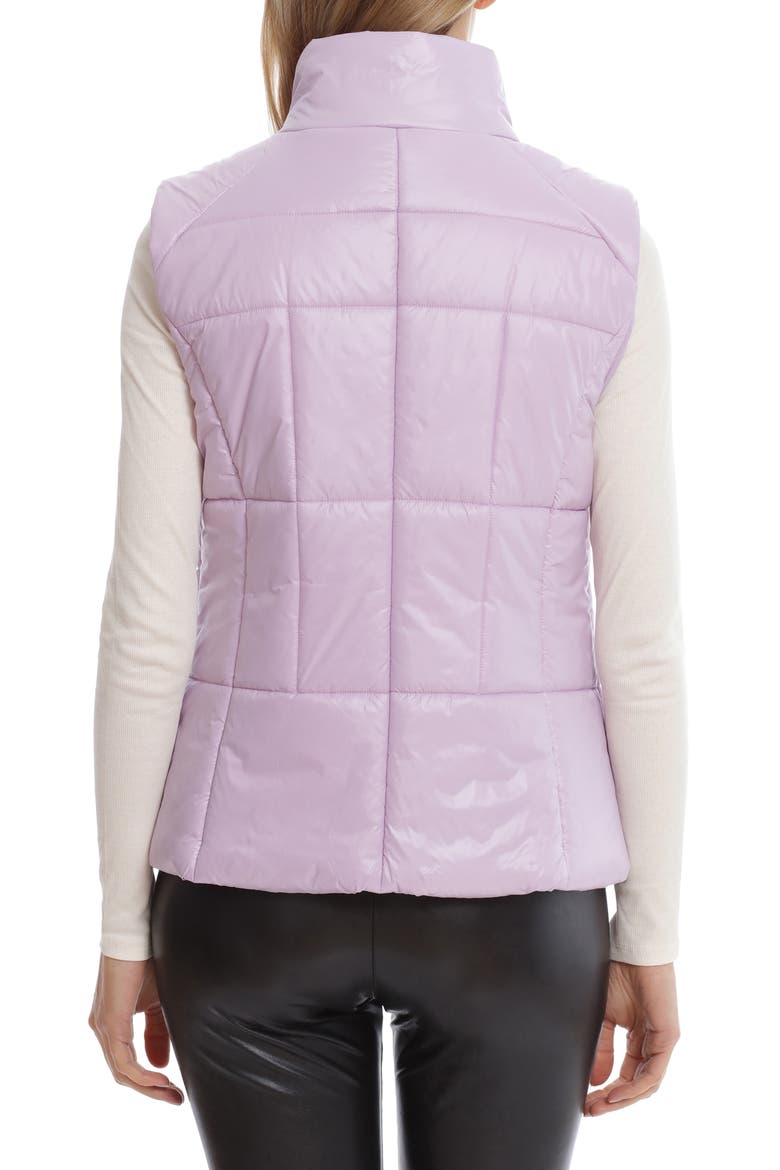 Shiny Nylon Puffer Vest, Alternate, color, LAVENDAR
