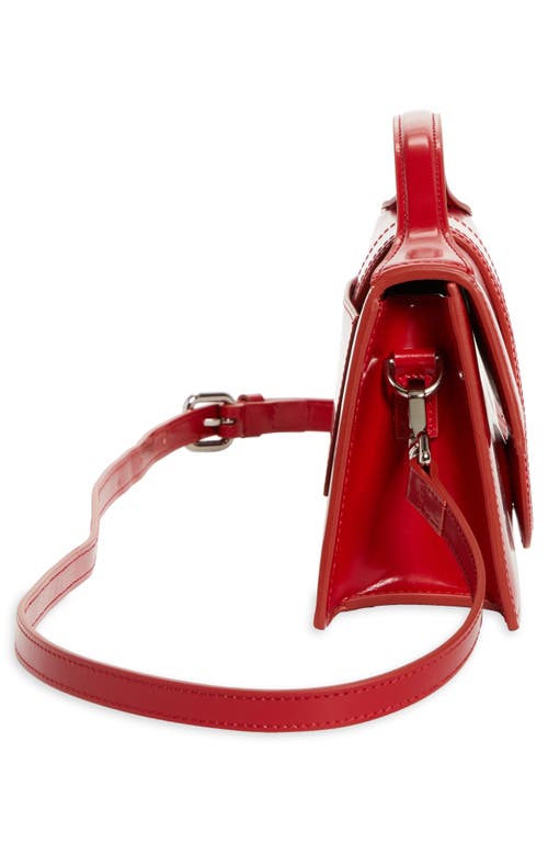 Jacquemus Patent Leather Le Bambino Long Shoulder Bag In Red