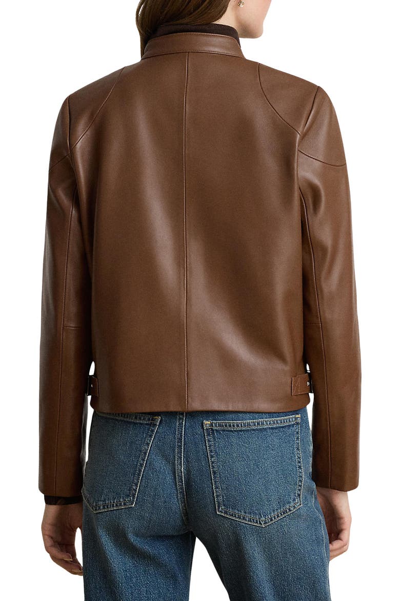 Lambskin Leather Jacket, Alternate, color, TABACCO