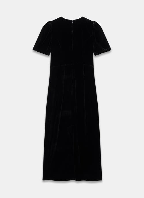 Mint Velvet Velvet Bow Midi Dress In Black