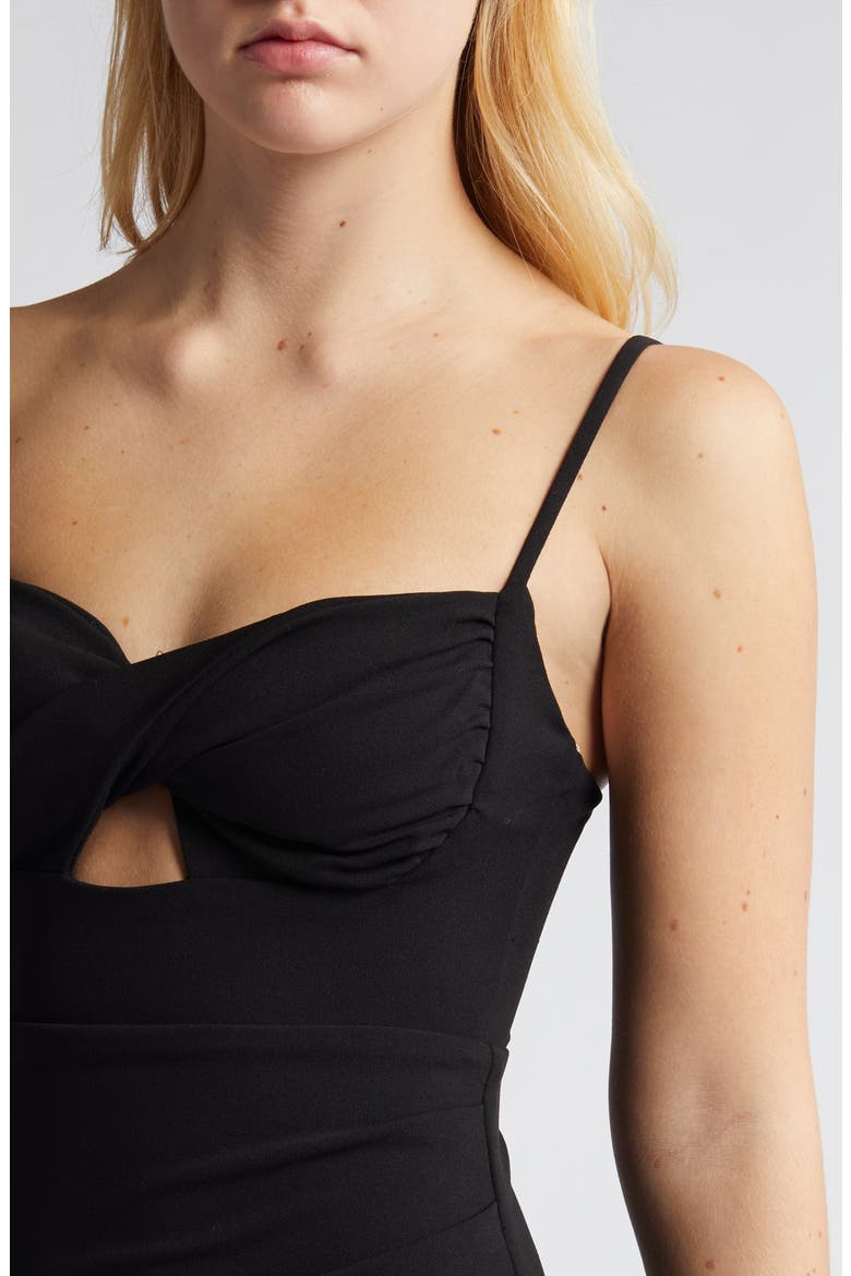 Twist Body-Con Cocktail Dress, Alternate, color, BLACK