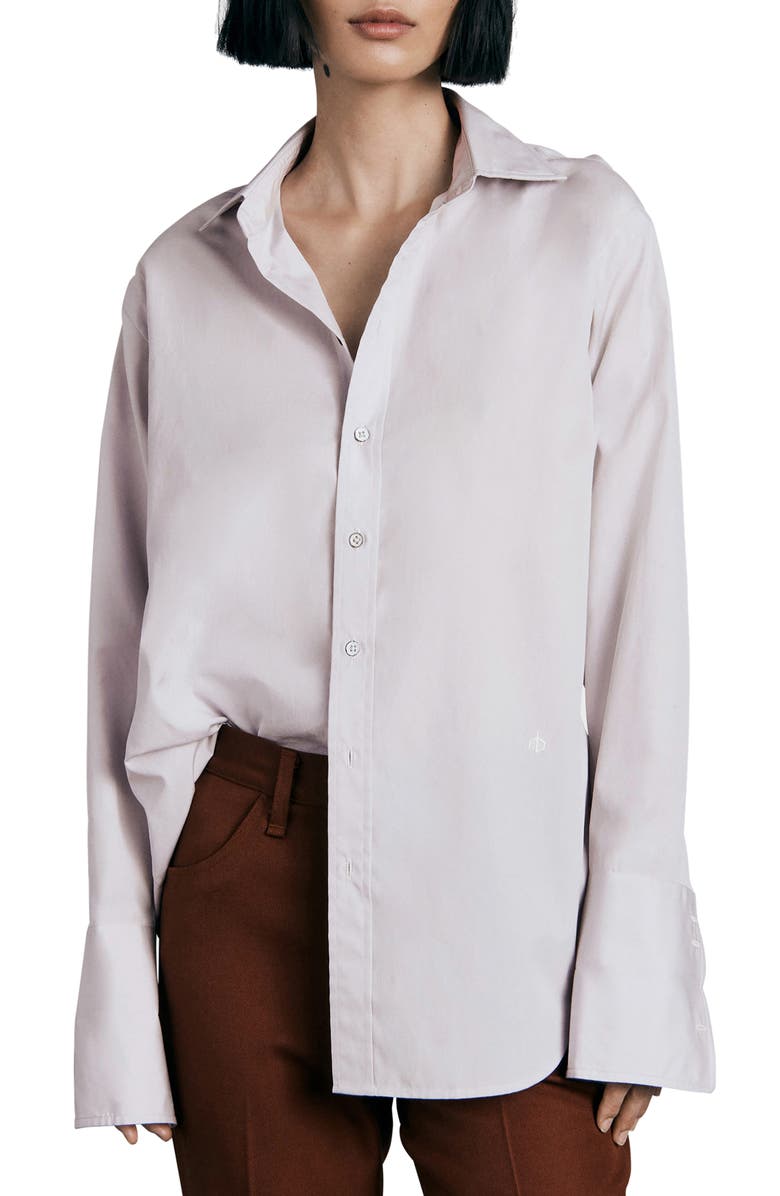 rag & bone Diana Cotton Poplin Button-Up Shirt, Main, color, Lavender