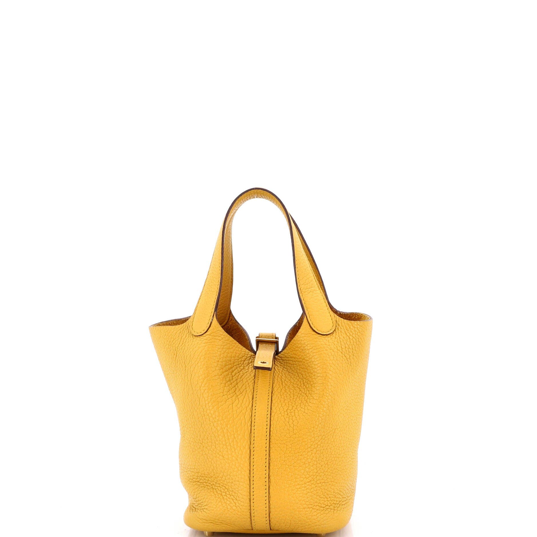 Pre-Owned Hermes Picotin Lock Bag Clemence PM, Main, color, Jaune Ambre