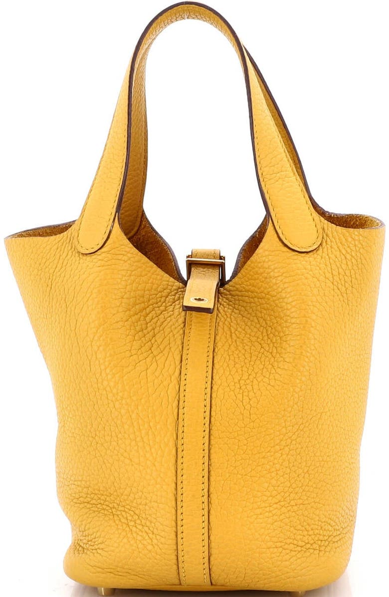 Pre-Owned Hermes Picotin Lock Bag Clemence PM, Main, color, Jaune Ambre