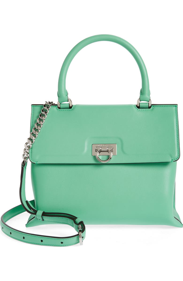 FERRAGAMO Salvatore Ferragamo Trifolio Leather Top Handle Bag, Main, color,