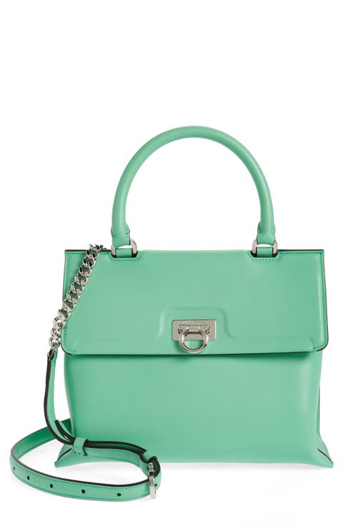Salvatore Ferragamo Trifolio Leather Top Handle Bag