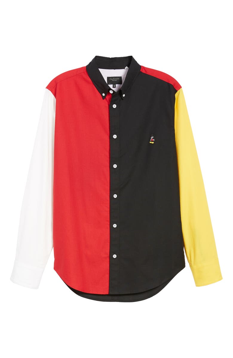 rag & bone Mickey Mouse Unisex Tomlin Fit 2 Slim Shirt, Alternate, color,