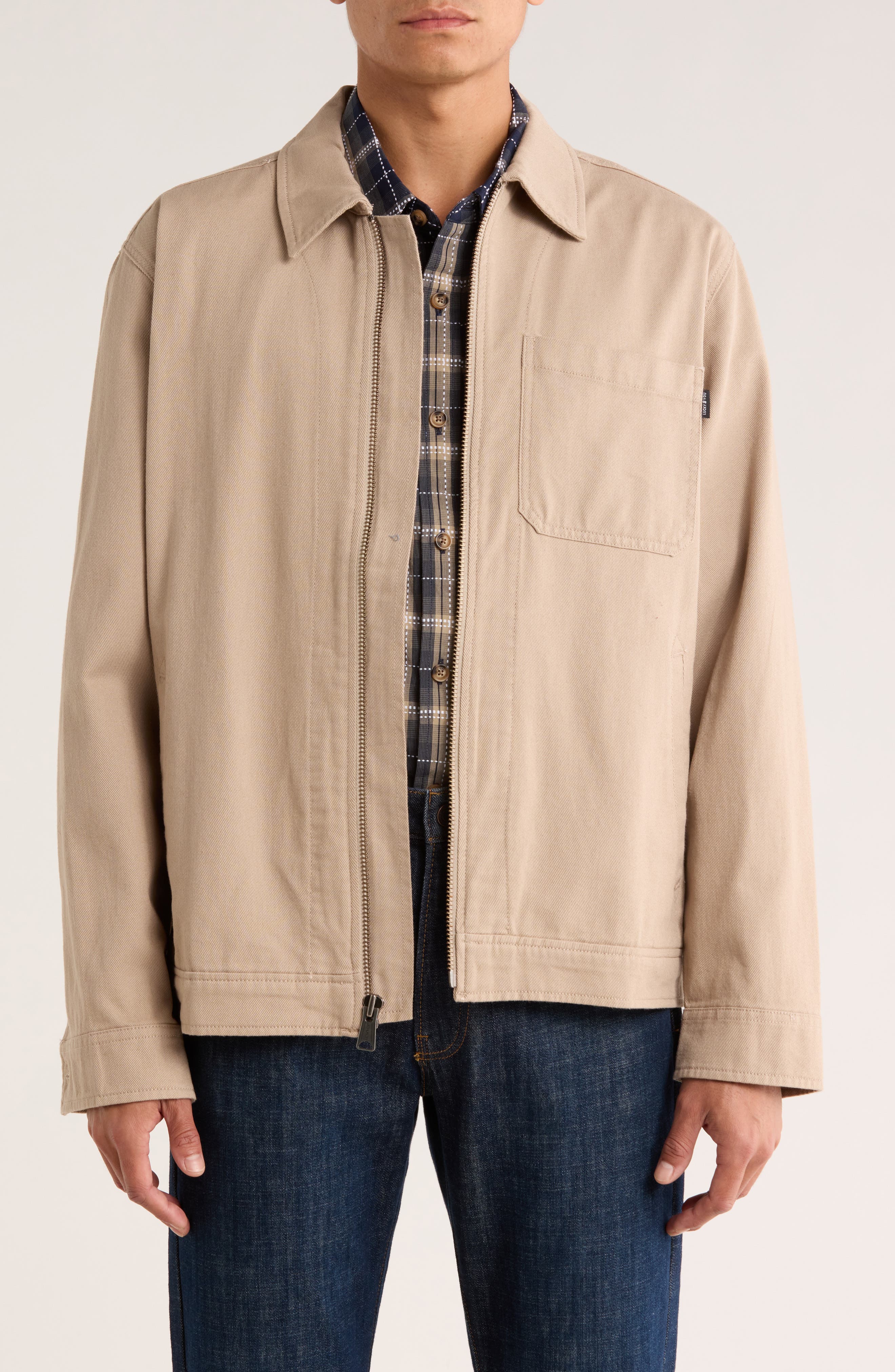 Lucky Brand Cotton Twill Zip Work Jacket