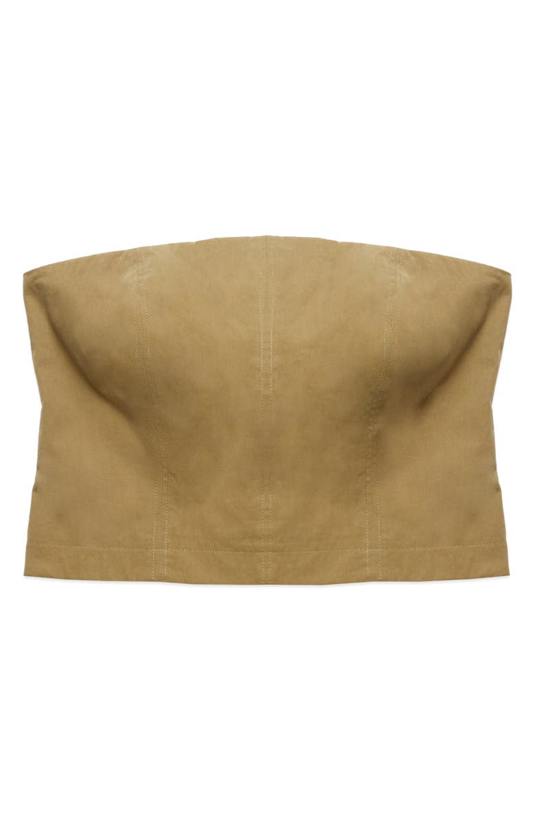 DELUC Louna Strapless Crop Top, Alternate, color, Army