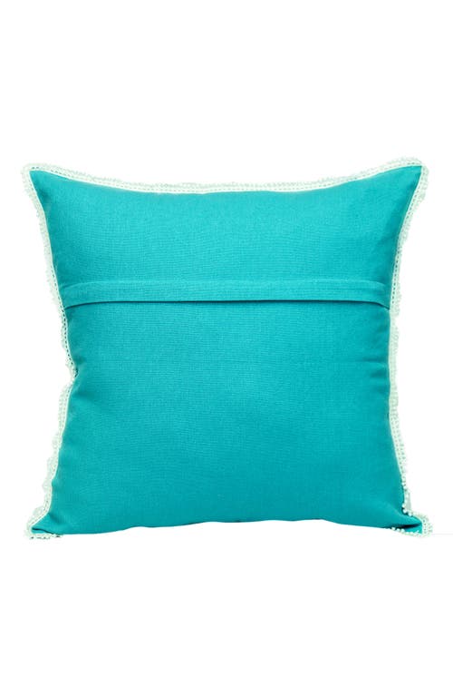 Parkland Collection Crochet Dot Throw Pillow In Blue