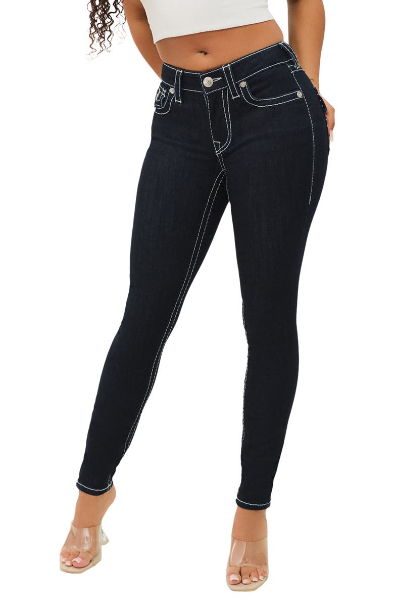 True Religion Jennie Curvy Skinny Jeans, Main, color, Body Rinse