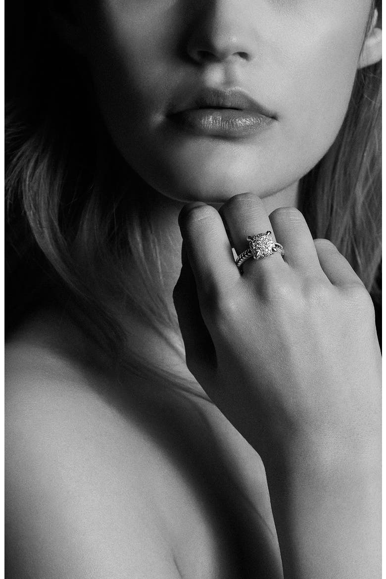 Châtelaine Ring with Diamonds, Alternate, color, SILVER