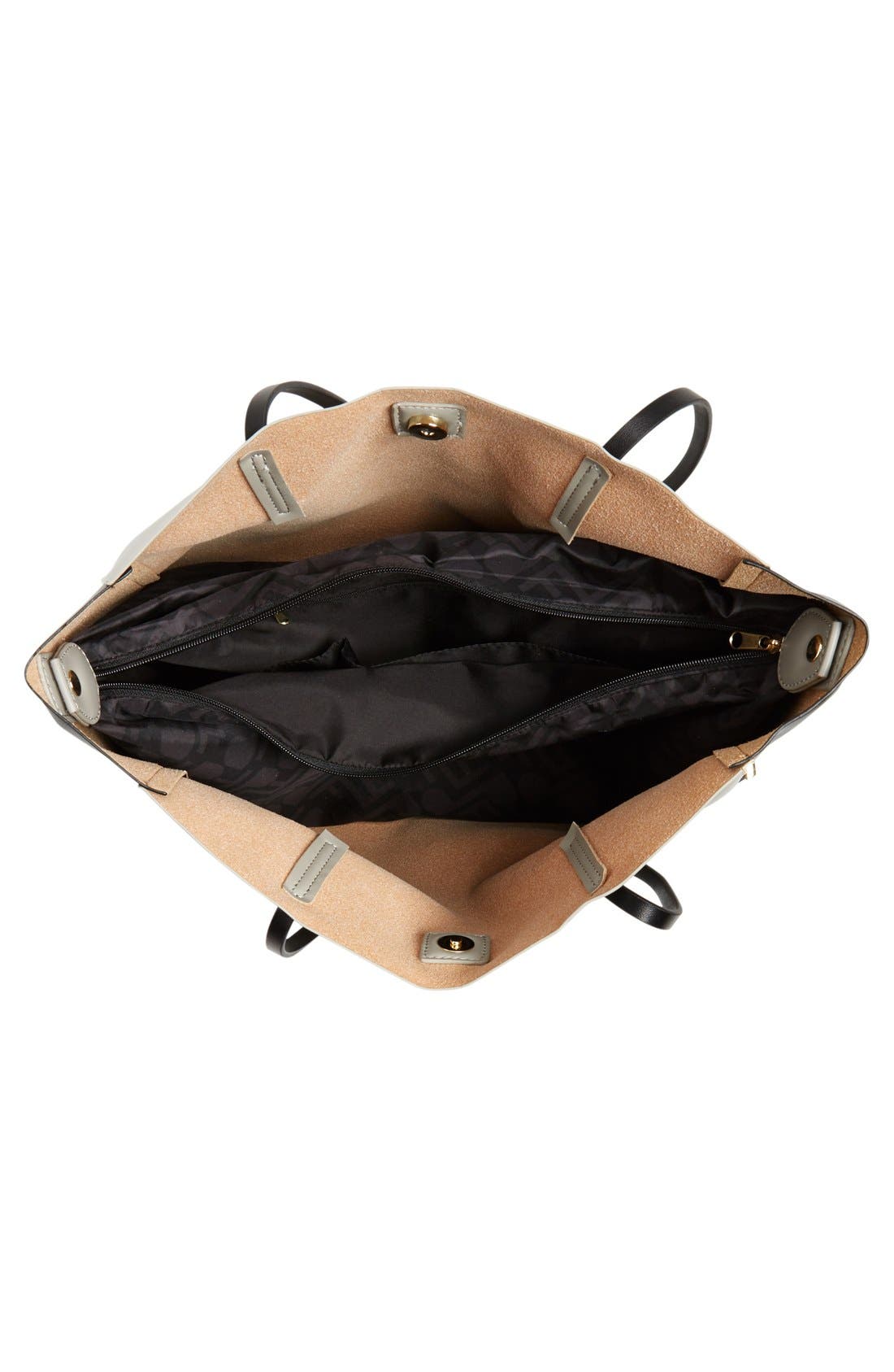 POVERTY FLATS by rian 'Colorful' Colorblock Faux Leather Shopper, Alternate, color, 