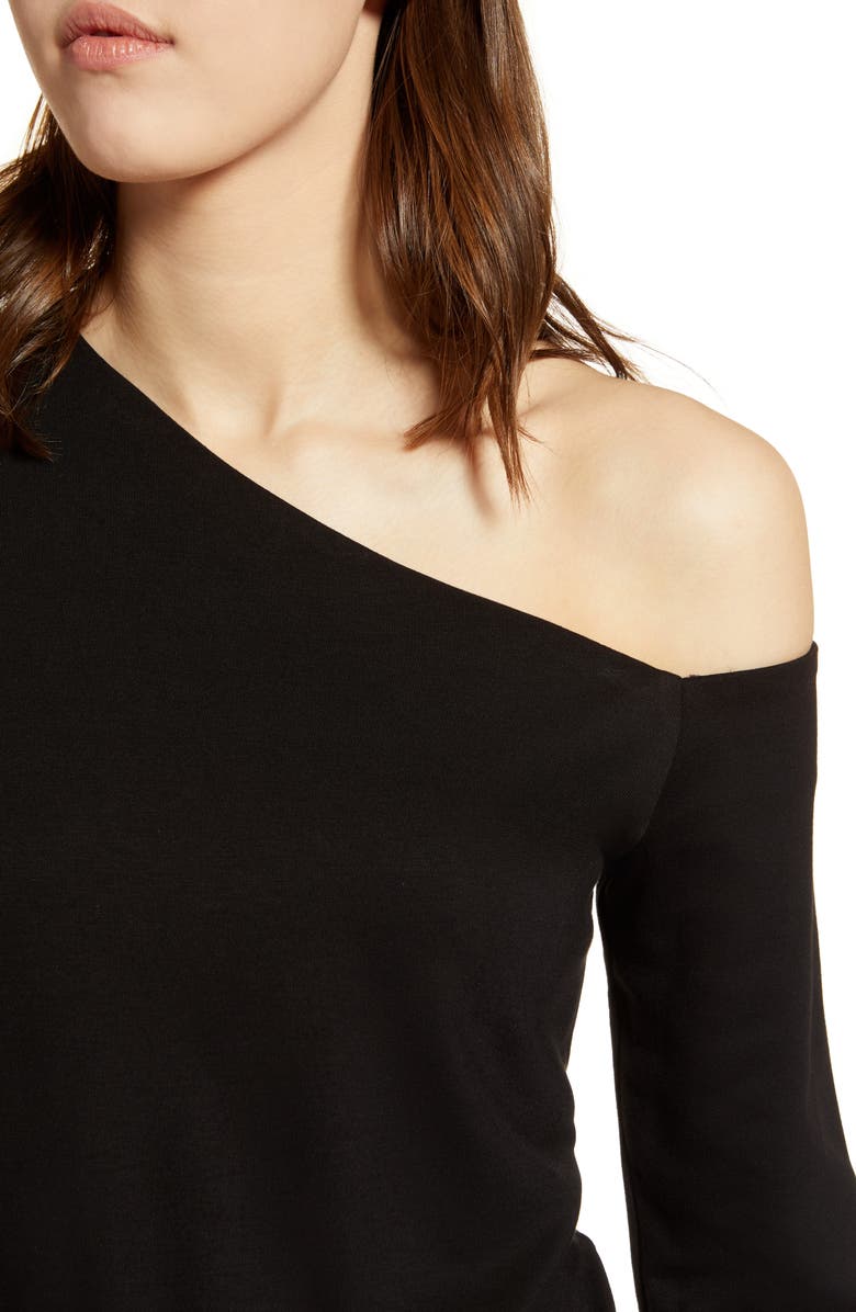 Halogen<sup>®</sup> One-Shoulder Knit Tee, Alternate, color,
