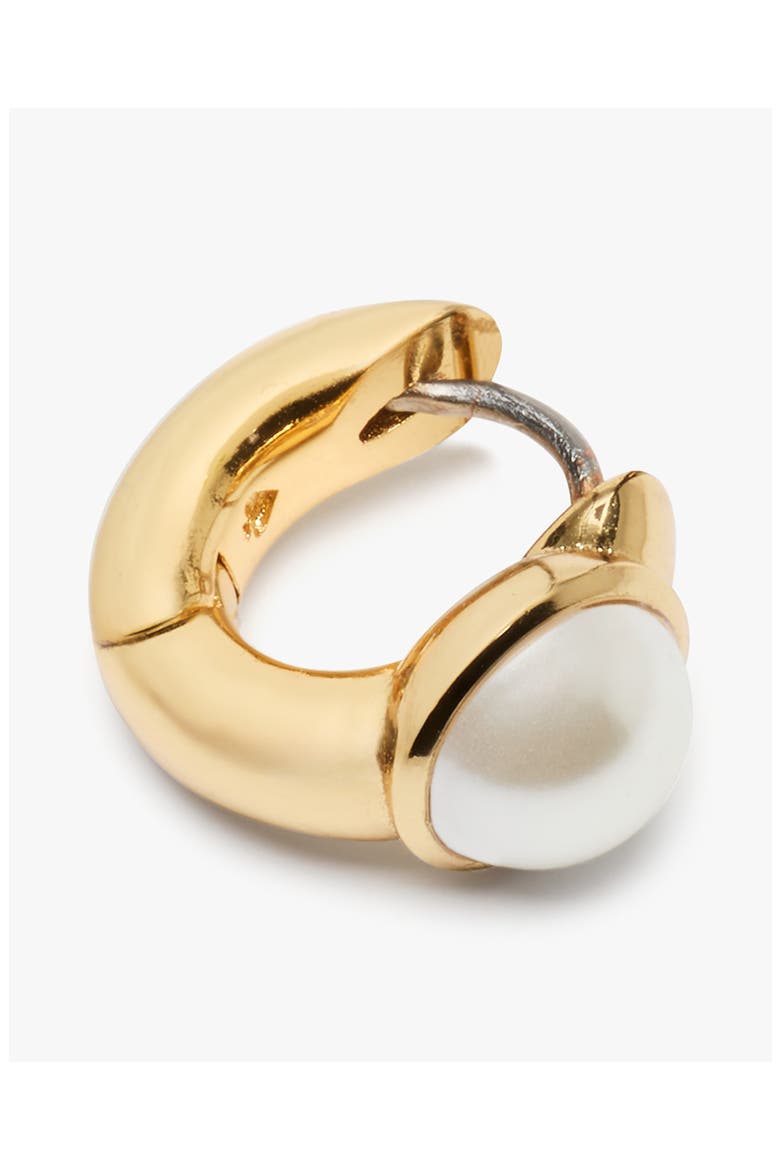 keep sparkling huggie hoop earrings, Alternate, color, CREAM/ GOLD