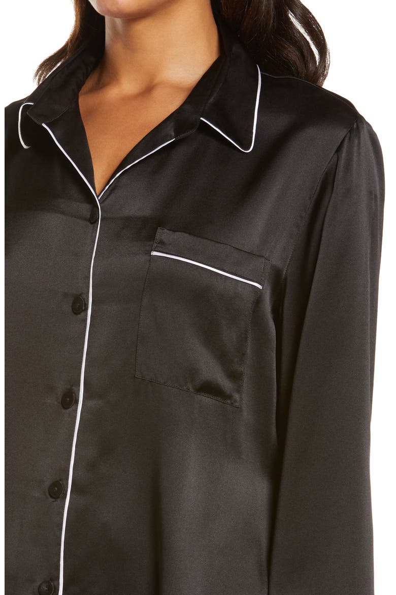 Silk Pajamas, Alternate, color, BLACK