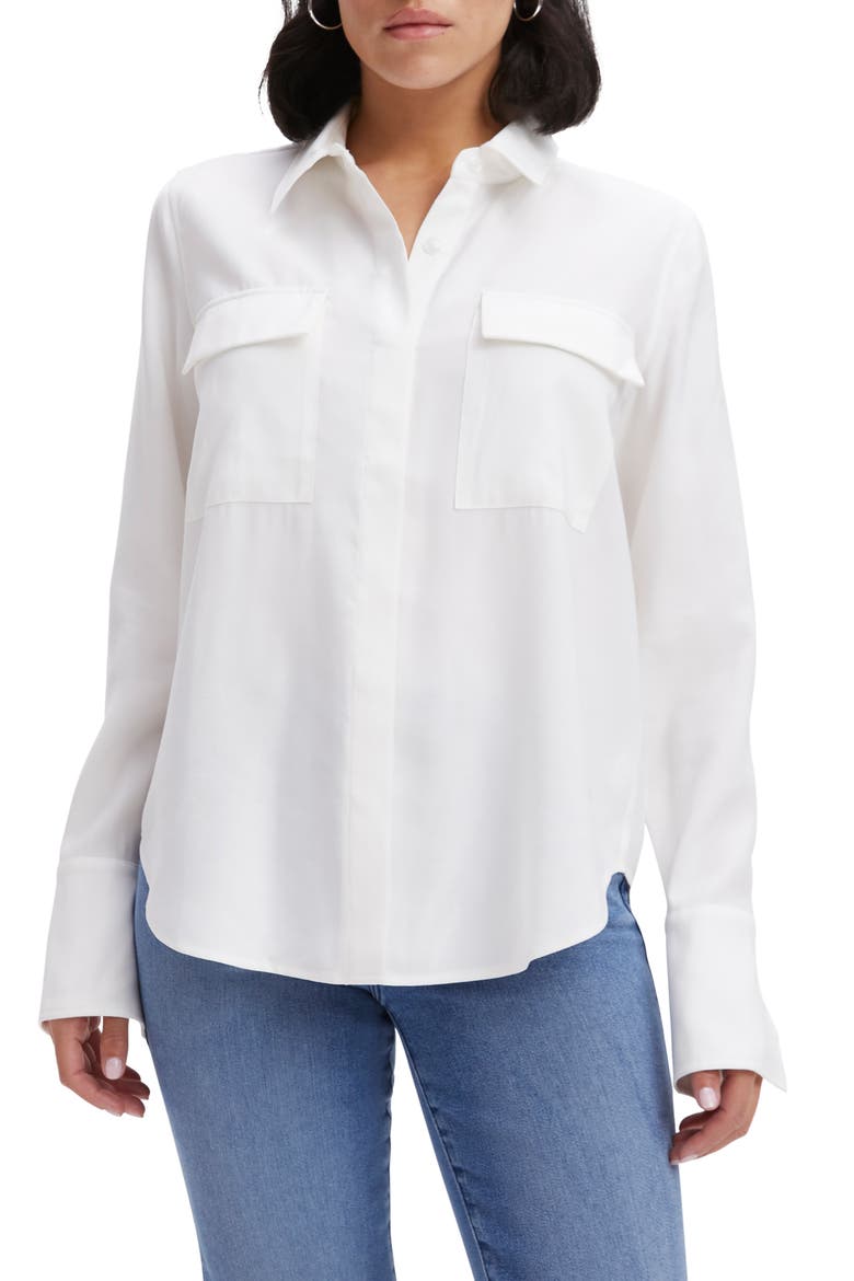 Flap Pocket Button-Up Shirt, Main, color, IVORY001