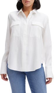 Good American Flap Pocket Button-Up Shirt