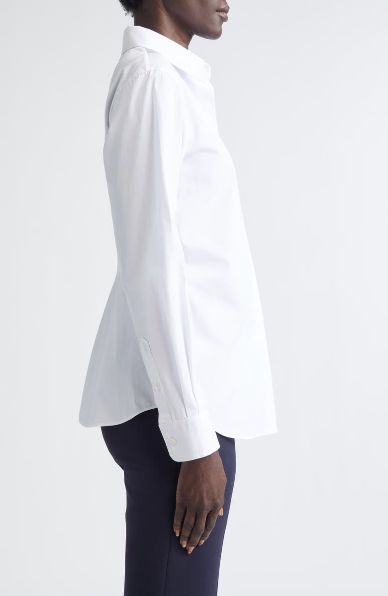 Lafayette 148 New York Fitted Cinch Waist Shirt, Alternate, color, White