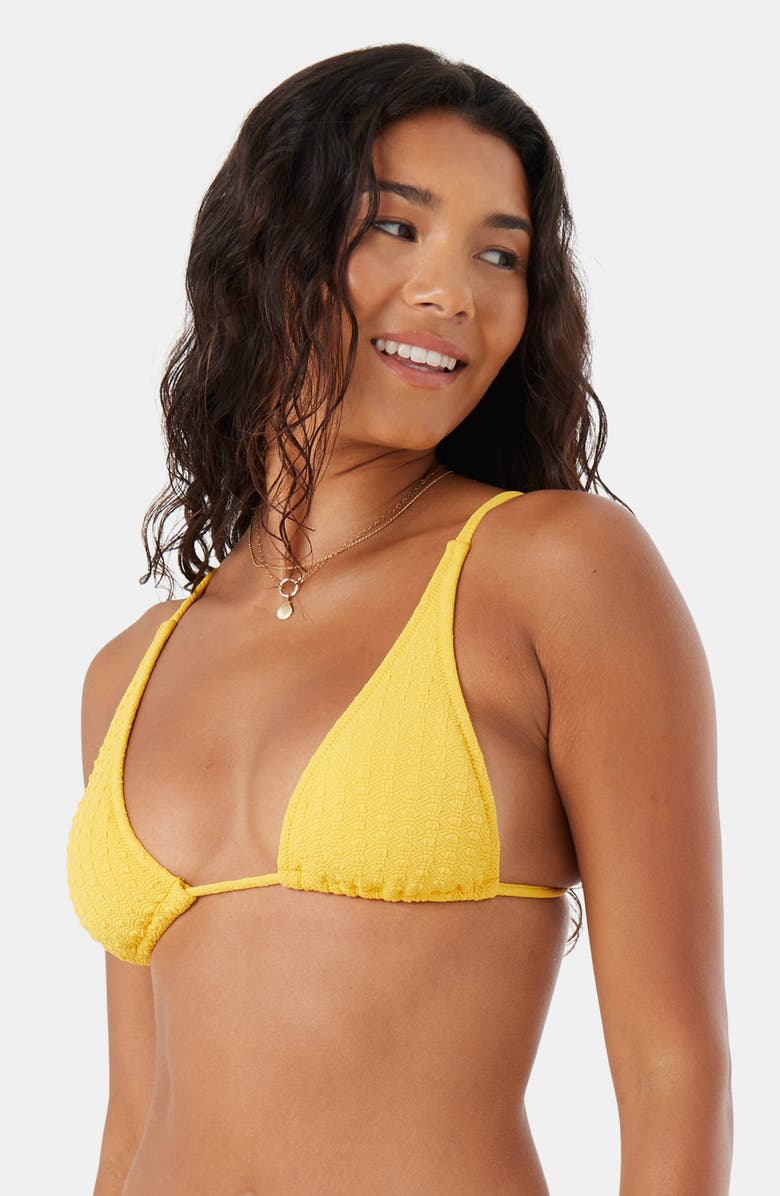 Roxy Haliewa Built Up Triangle Bikini Top, Alternate, color, Golden Rod