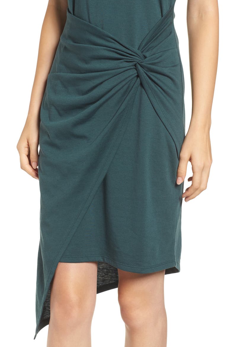 Twist Front Dress, Alternate, color, GREEN GABLES