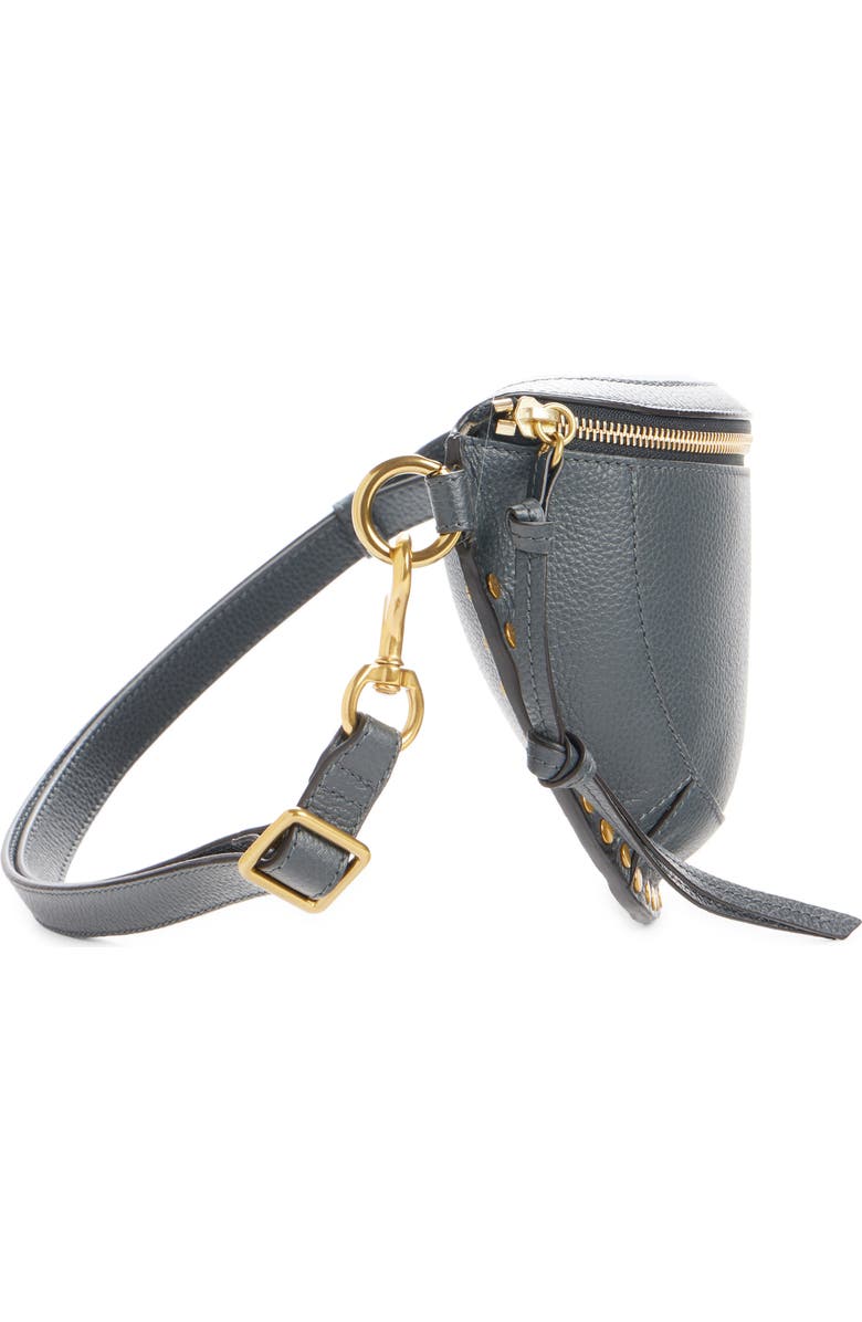 Isabel Marant Skano Stud Leather Convertible Belt Bag, Alternate, color, Asphalt