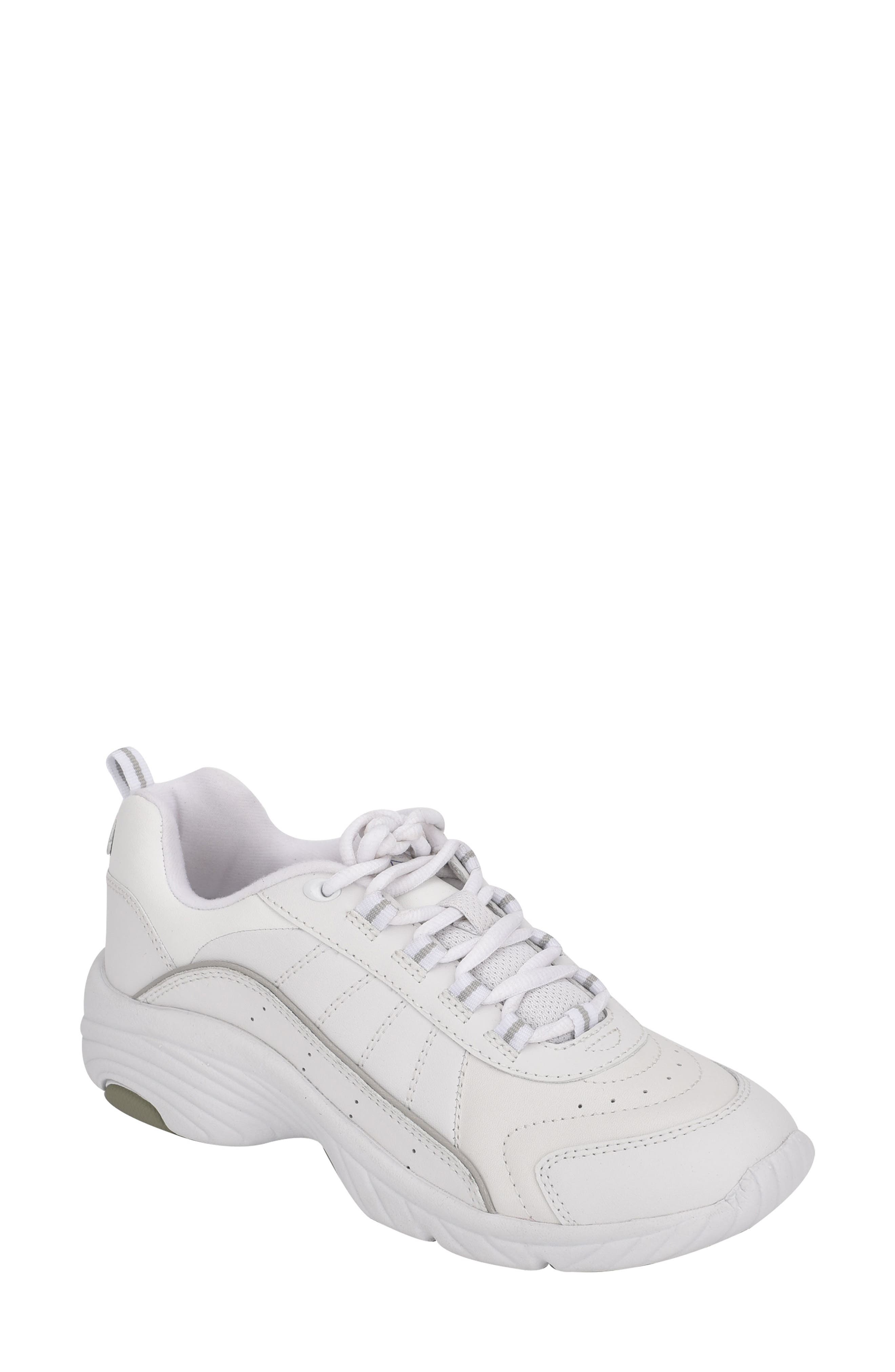 Easy Spirit Punter Sneaker, Main, color, White Leather