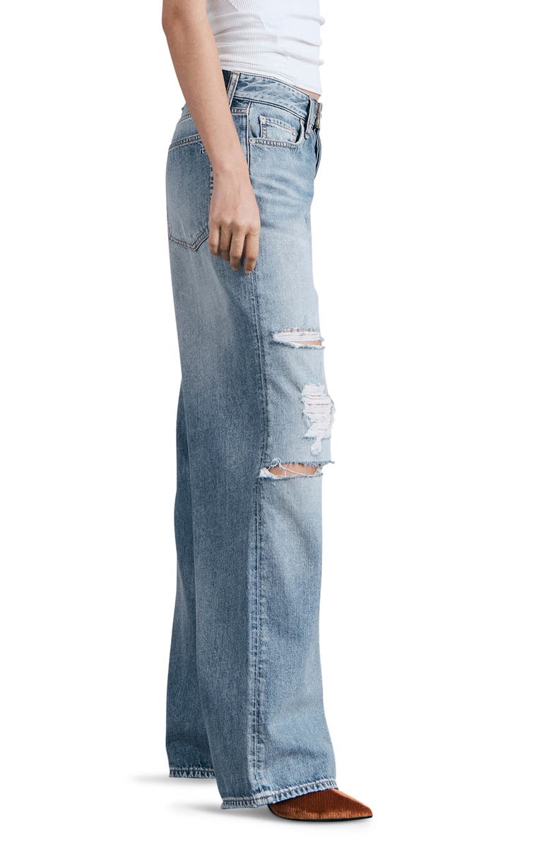 rag & bone Logan Ripped High Waist Wide Leg Jeans, Alternate, color, Vandam