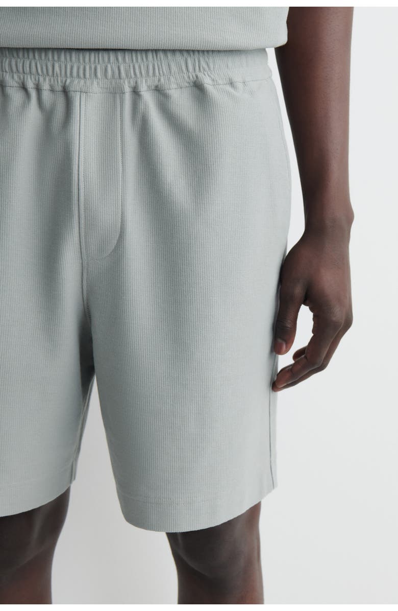 COS Elasticated Cotton-piqué Shorts, Alternate, color, Gray