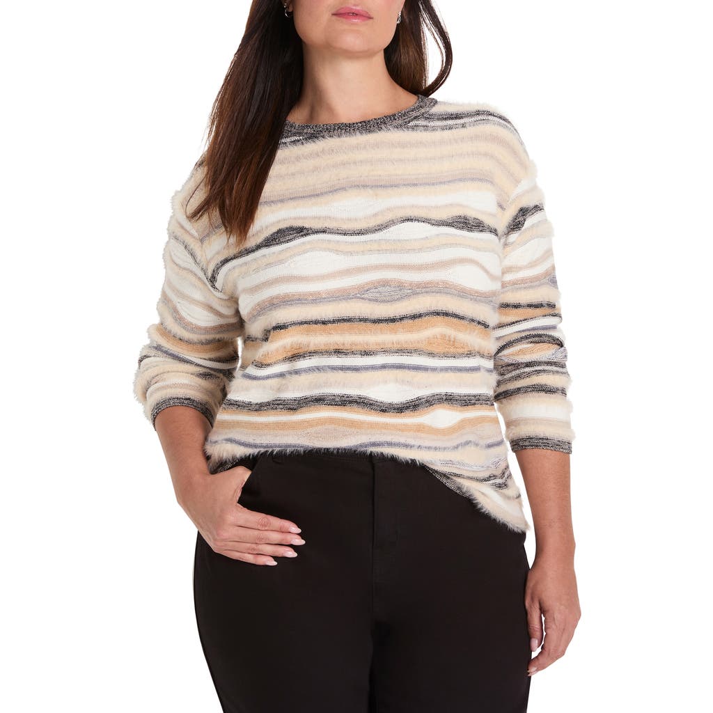 Nic + Zoe Nic+zoe Odyssey Mix Stripe Sweater In Gray