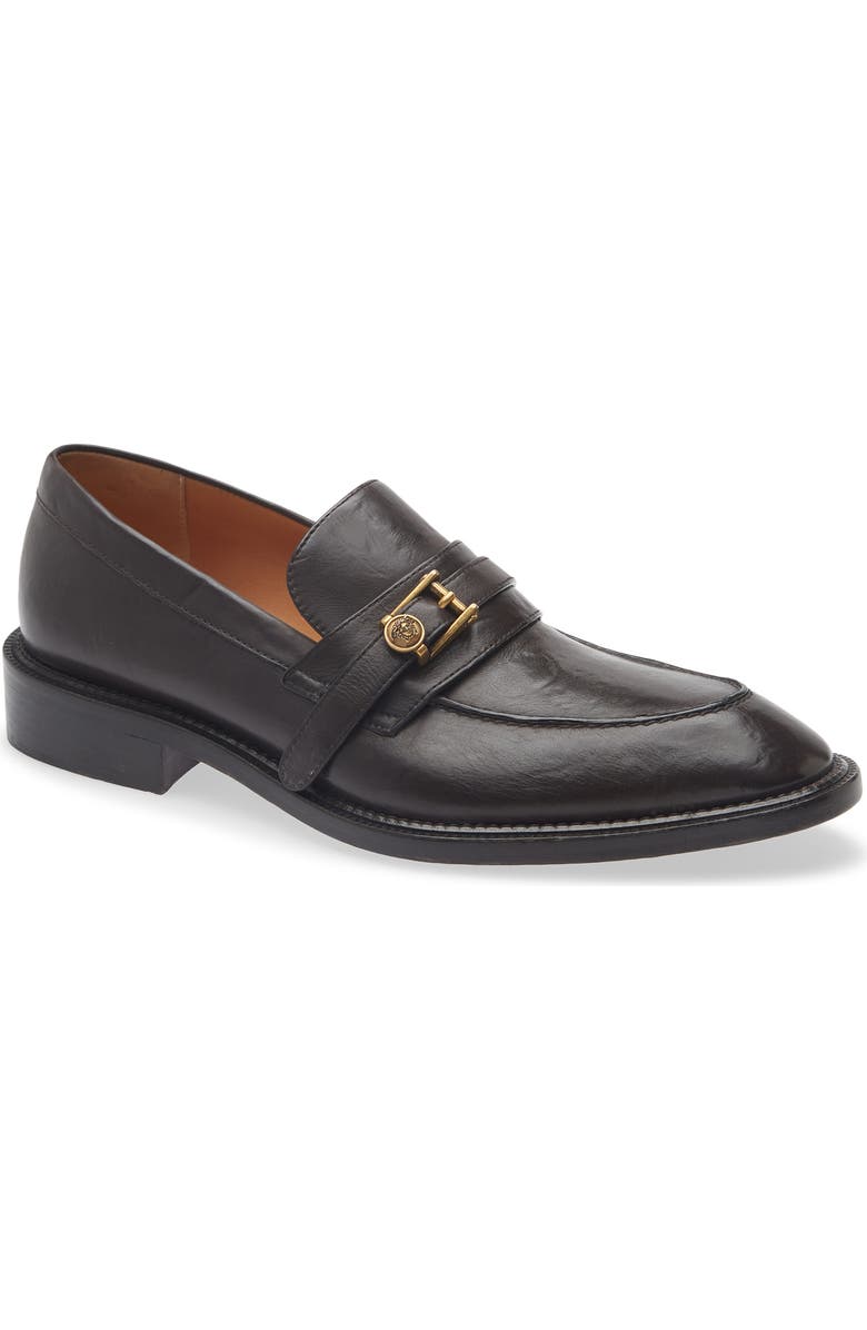 Versace First Line Primo Medusa Buckle Loafer, Main, color, Ebano-Gold