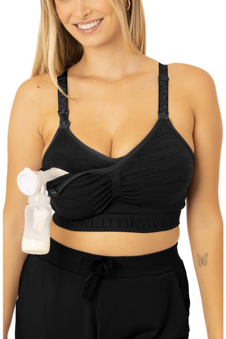 Sublime Hands-Free Pumping/Nursing Bra, Alternate, color, BLACK