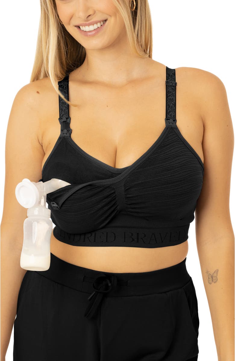 Kindred Bravely Busty Sublime Hands-Free Pumping & Nursing Bra -Sizing Options from E-H Cup, Alternate, color, Black