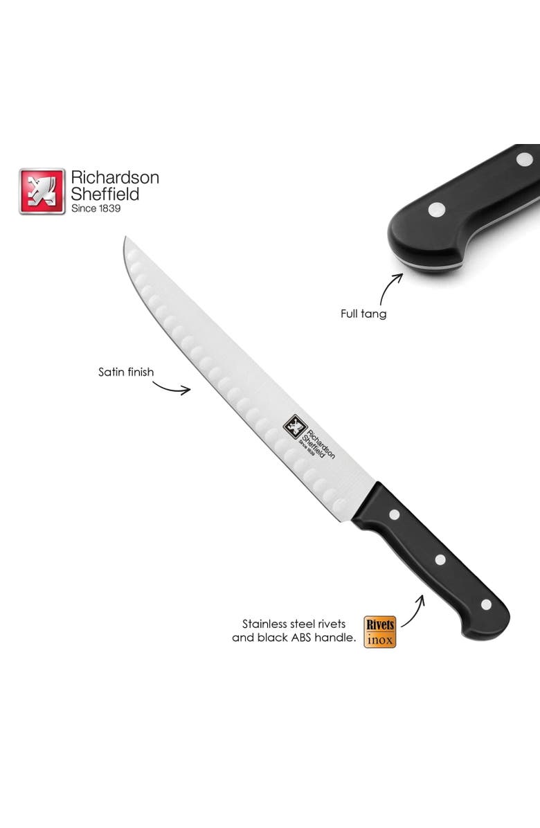 Richardson Sheffield Universal 10-Inch Butcher Knife with Notches, Alternate, color, Silver