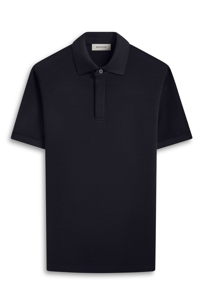 Textured Polo, Alternate, color, BLACK
