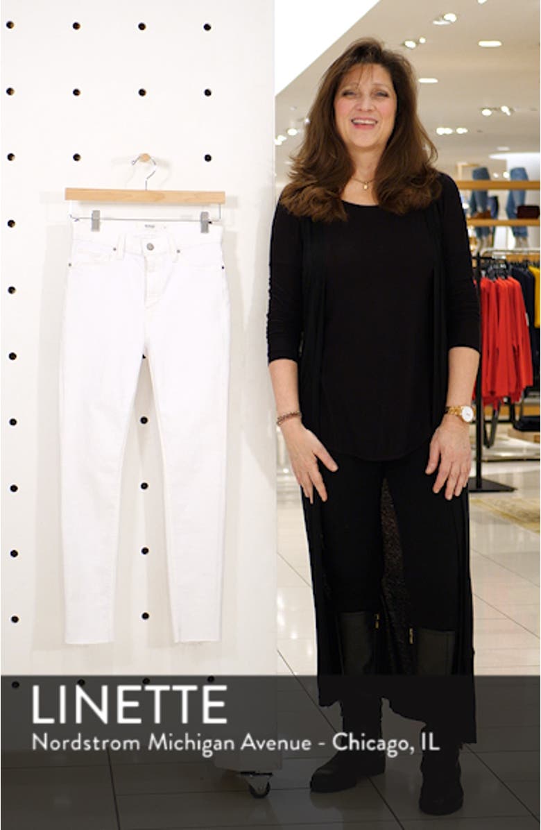 Barbara High Waist Raw Hem Ankle Skinny Jeans, sales video thumbnail