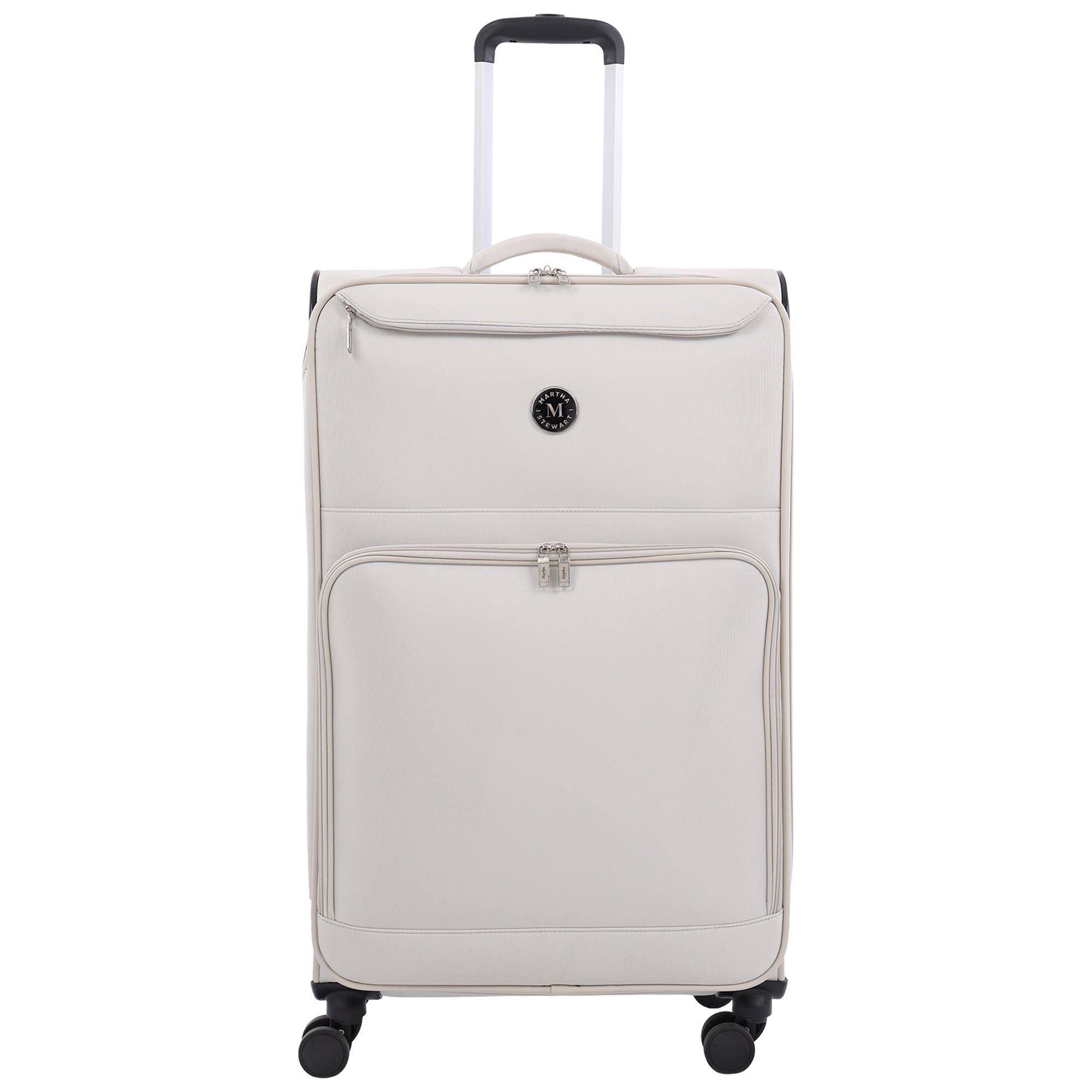 MARTHA STEWART 31" Softside Luggage - Extra Large Expandable Spinner Suitcase with 8 Wheels & Front Pockets, Alternate, color, Light Grey