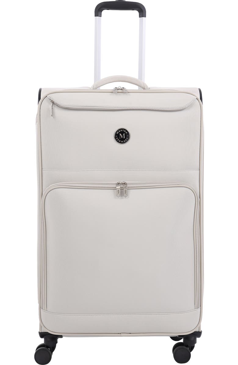 MARTHA STEWART 31" Softside Luggage - Extra Large Expandable Spinner Suitcase with 8 Wheels & Front Pockets, Alternate, color, Light Grey