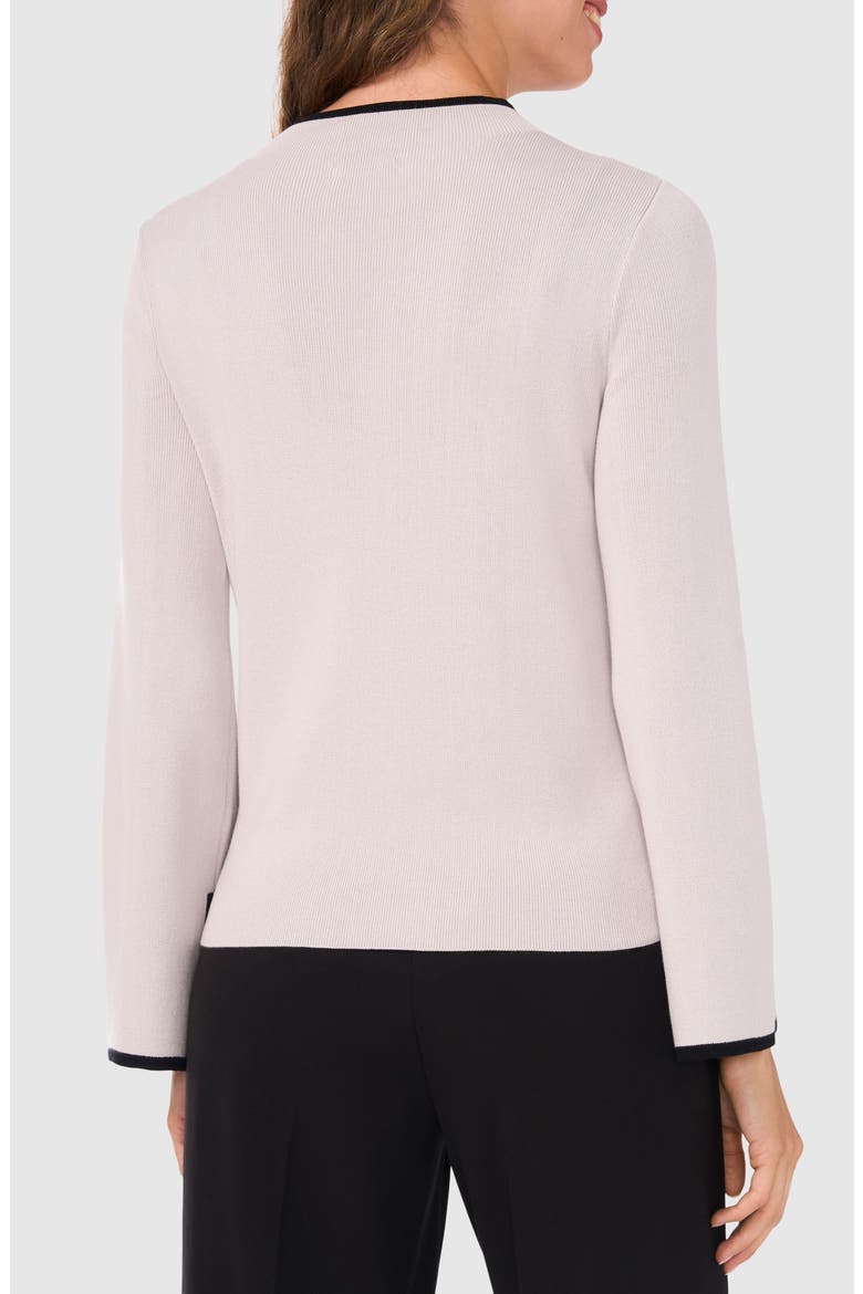 Mock Neck Rib Pullover, Alternate, color, GREY/ RICH BLACK