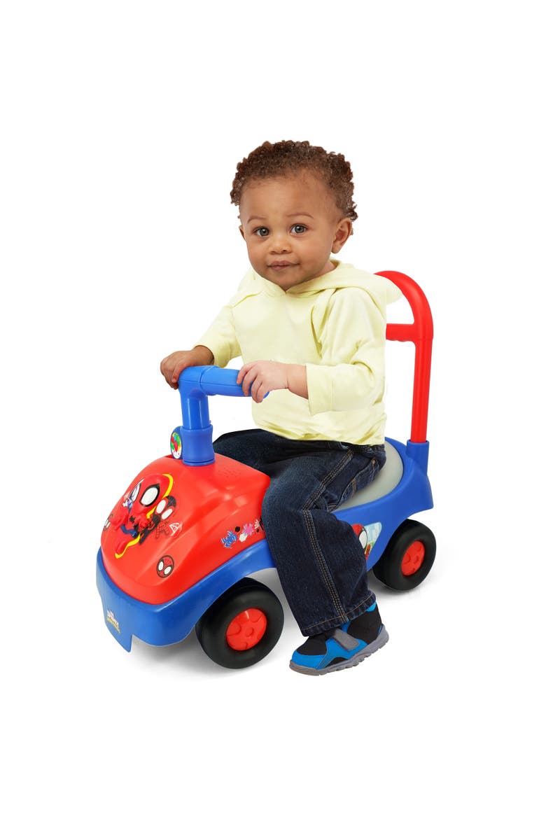 Spidey Foldable Handle Rideon W/ Interactive Dashboard & Sounds, Alternate, color, Multicolored