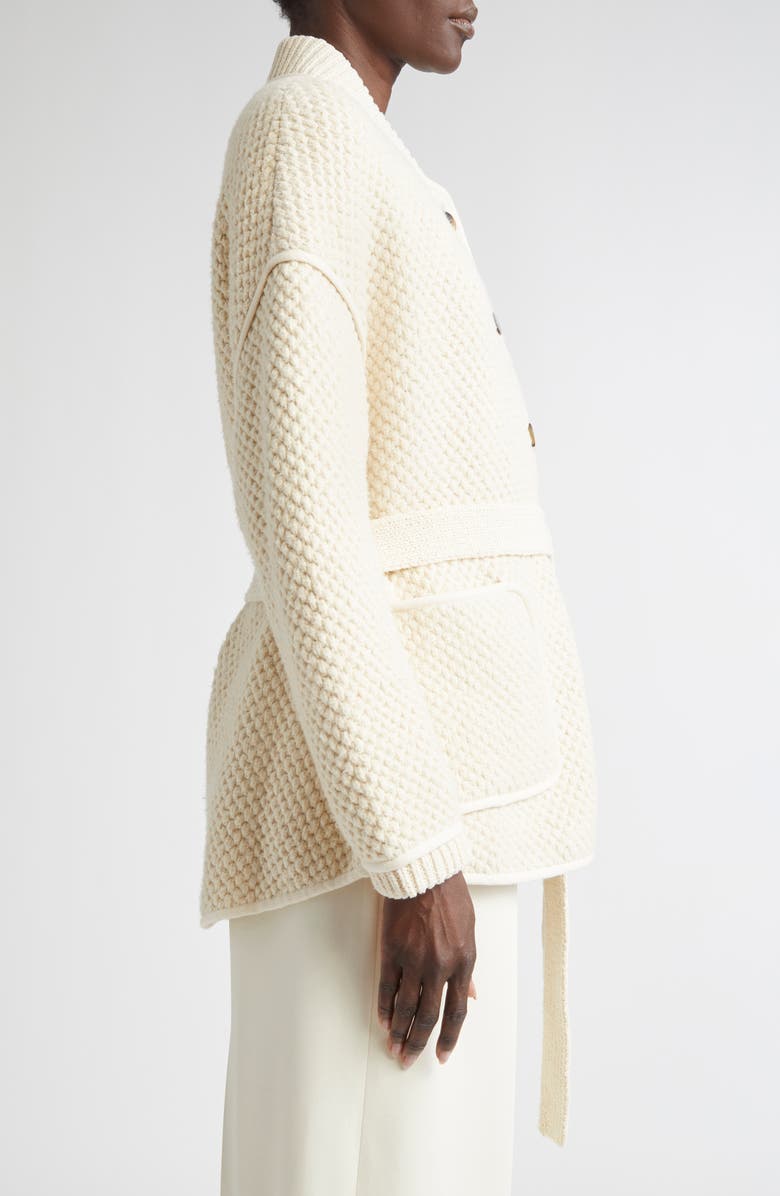 Altuzarra Gus Honeycomb Knit Sweater Jacket, Alternate, color, Ivory