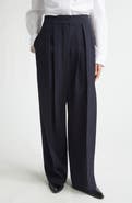 Jil Sander Irregular Pleated Wool Gabardine Trousers