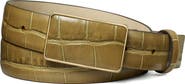 Tory Burch Croc Embossed Leather Plate Belt